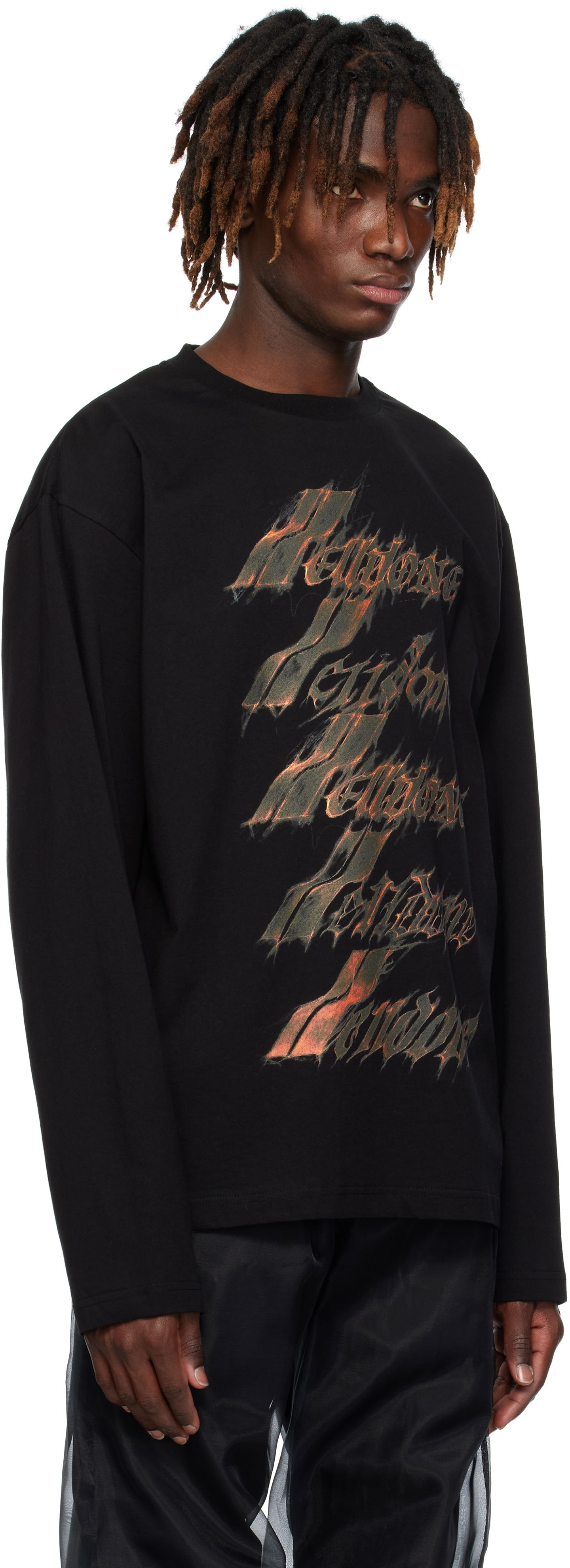 Majica We11done We11done Spark Logo Graphic Long Sleeve T-Shirt Črna | WD-TT0-25-752-U-BK, 1