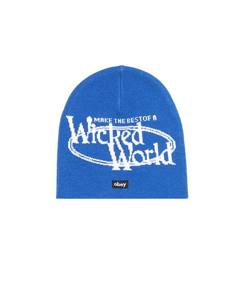 Beanie OBEY Wicked World Beanie Modra | 100030222-OLB