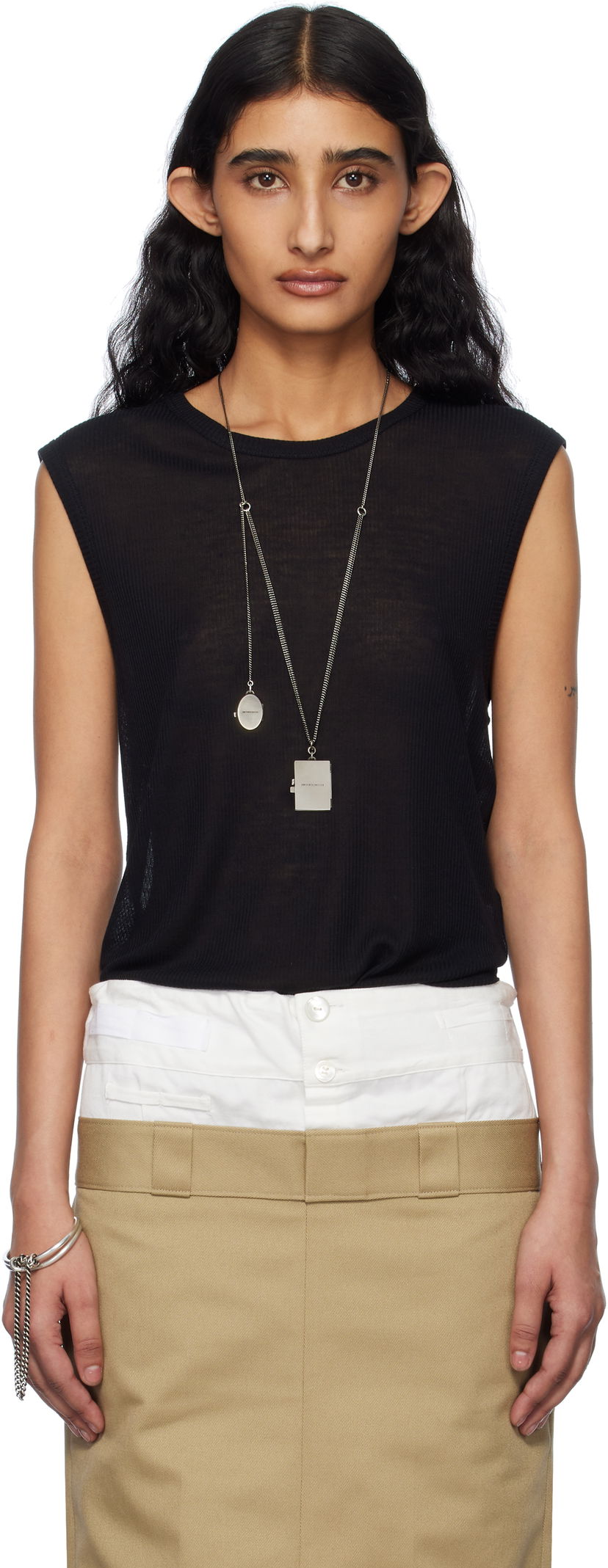 Krila Ann Demeulemeester Ann Demeulemeester Biba Sleeveless Tank Top Bež | 2510-W-JTO05-FA570-099