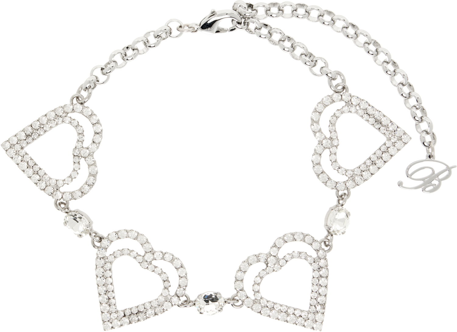 Zapestnica Blumarine Blumarine Rhinestone Hearts Choker Kovinski | P522W309A, 0