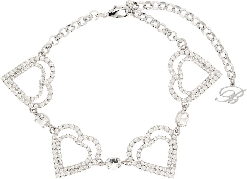 Zapestnica Blumarine Blumarine Rhinestone Hearts Choker Kovinski | P522W309A