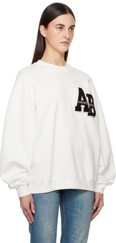Pulover Anine Bing Anine Bing Miles Oversized Letterman Sweatshirt Bela | A-08-10074-OFW1, 1