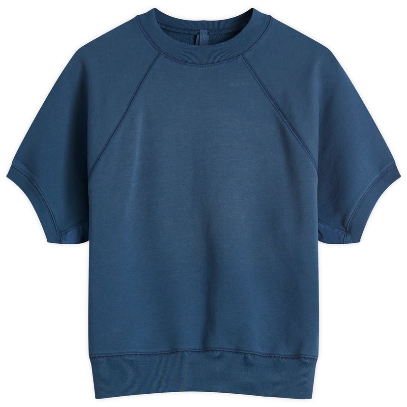 Pulover SKIMS SKIMS Raglan Short Sleeve Sweatshirt, Size Large Modra | SS-STT-7770W-INDIGO