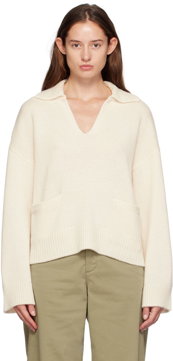 Pleteni pulover rag & bone rag & bone Danica Polo Sweater Bela | WAS24F003CA03