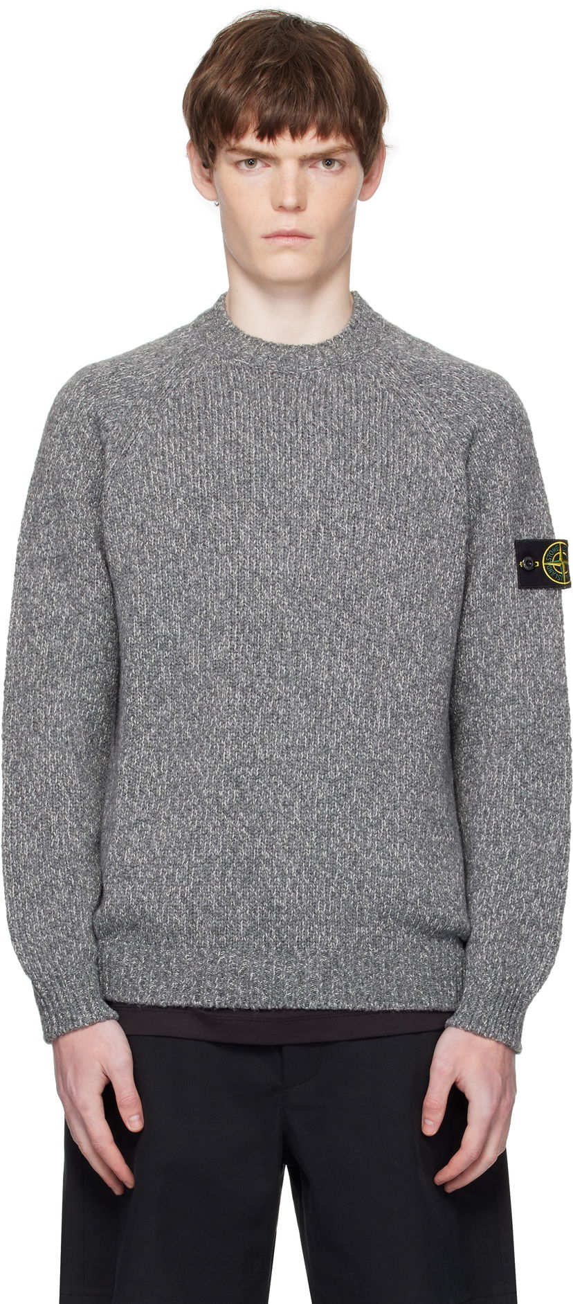 Pleteni pulover Stone Island Stone Island Crew Neck Sweater Siva | K2S15 5100050 S00N1