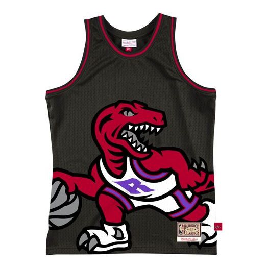 Majica brez rokavov Mitchell & Ness Mitchell & Ness Toronto Raptors Big Face Basketball Tank Črna | MSTKBW19146-TRABLCK