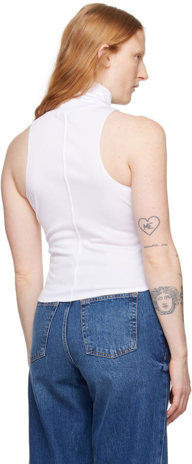 Majica brez rokavov Anine Bing Jennie Sleeveless Turtleneck Tank Top Bela | A-08-0407-100, 2