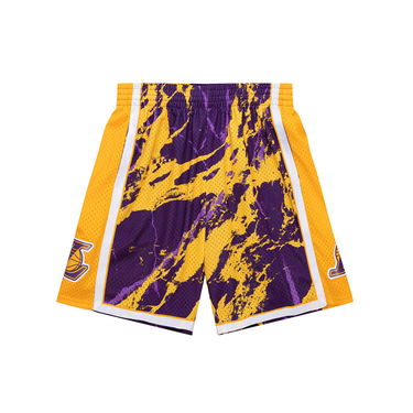 Kratke hlače Mitchell & Ness NBA Los Angeles Lakers Team Marble Swingman Shorts Lila | PFSW1279-LAL09PPPPTPR, 0