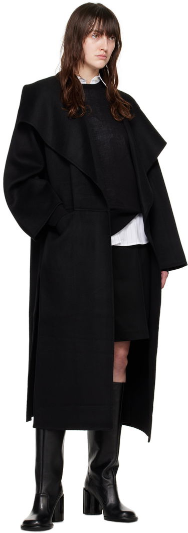 Plašči TOTEME Signature Wool Oversized Coat Črna | 211-110-717, 3