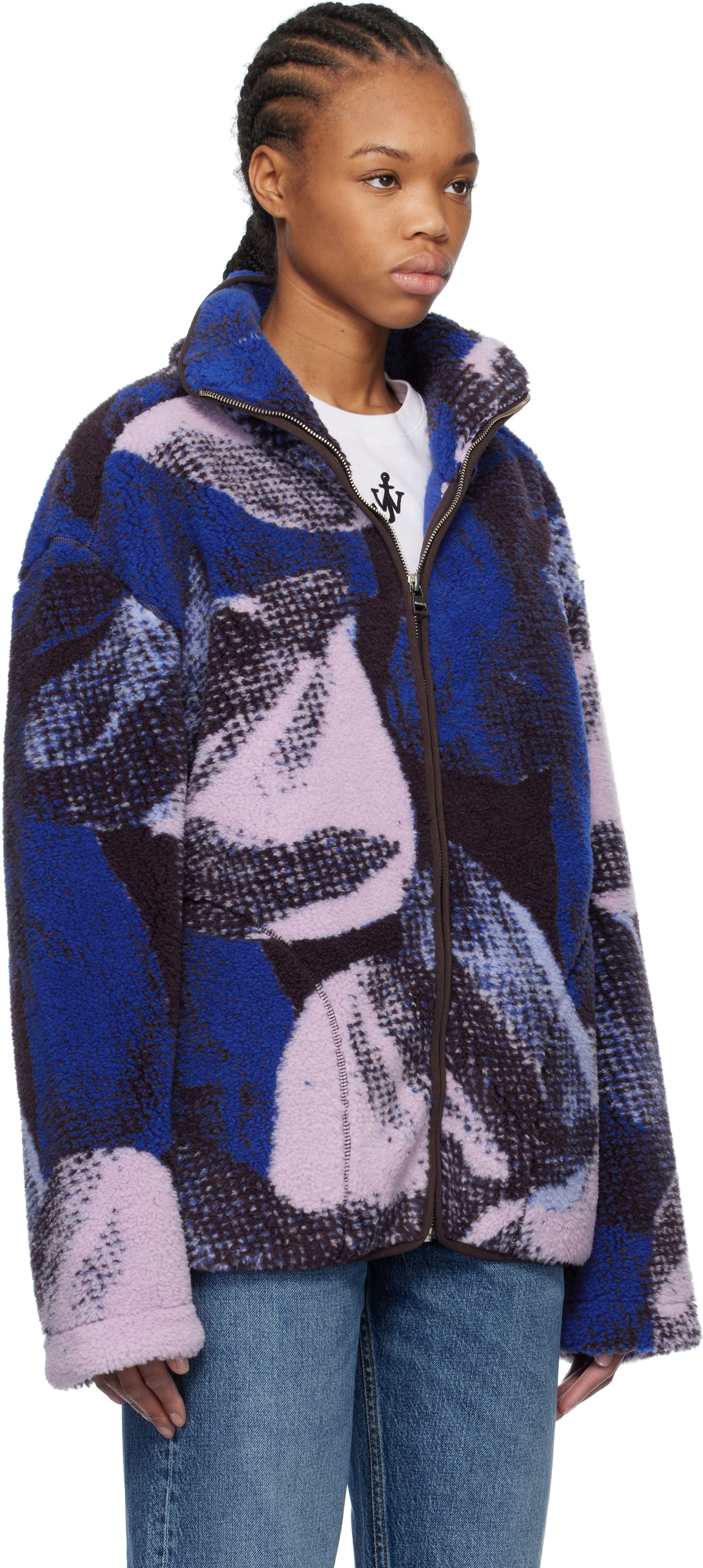 Bomber jakna JW Anderson JW Anderson Printed Fleece Zip-Up Jacket Večbarvna | JK0376-PG1712, 1