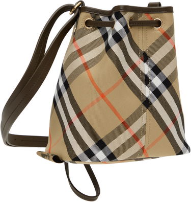 Torba za čez ramo Burberry Drawstring Check Bag Bež | 8093804, 2