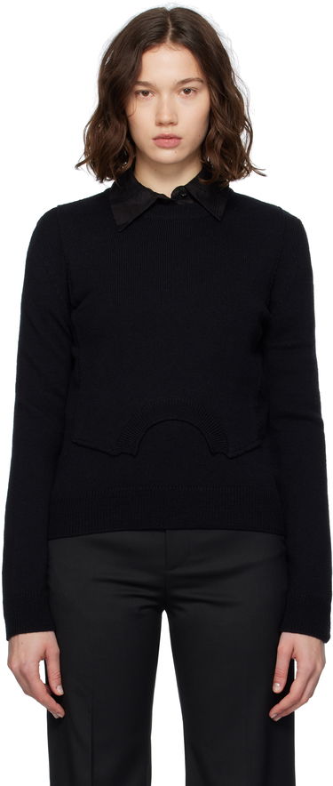Pleteni pulover Maison Margiela MM6 Maison Margiela Wool Knit Sweater Črna | S52HL0044 M13139, 0