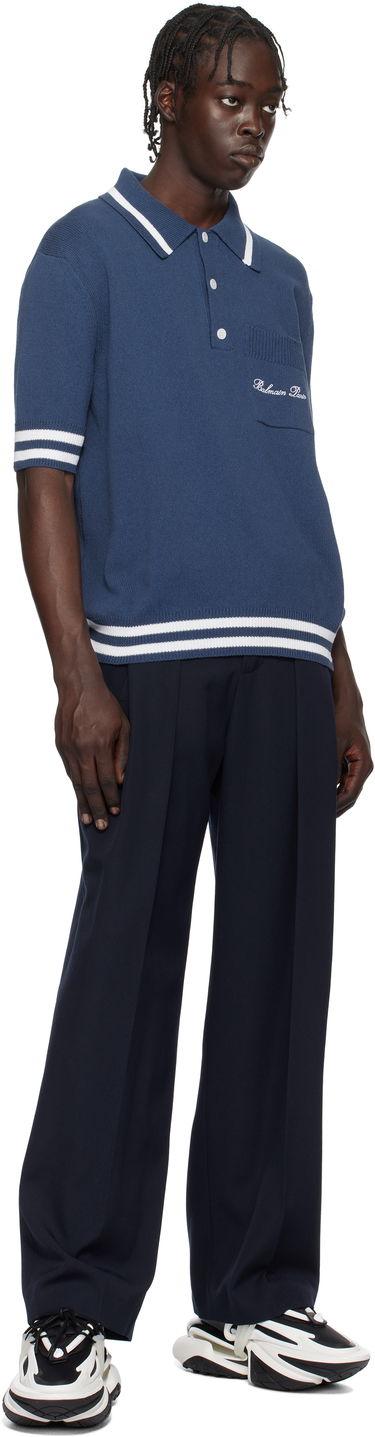 Hlače Balmain Balmain Pleated Trousers Mornarica | EH1PQ305WC09, 3