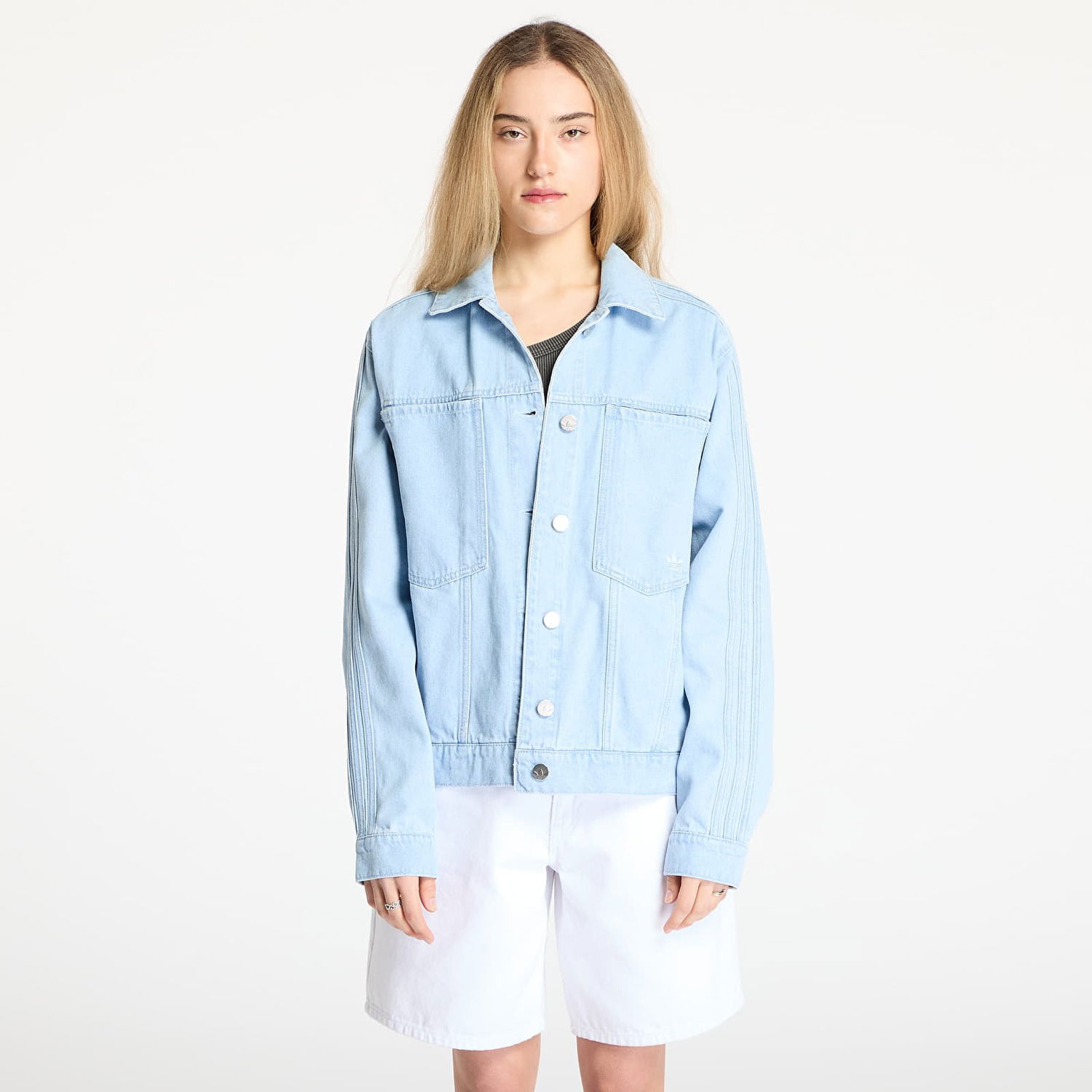 Jakna adidas Originals Premium Essentials Denim Jacket Modra | JD4753, 0