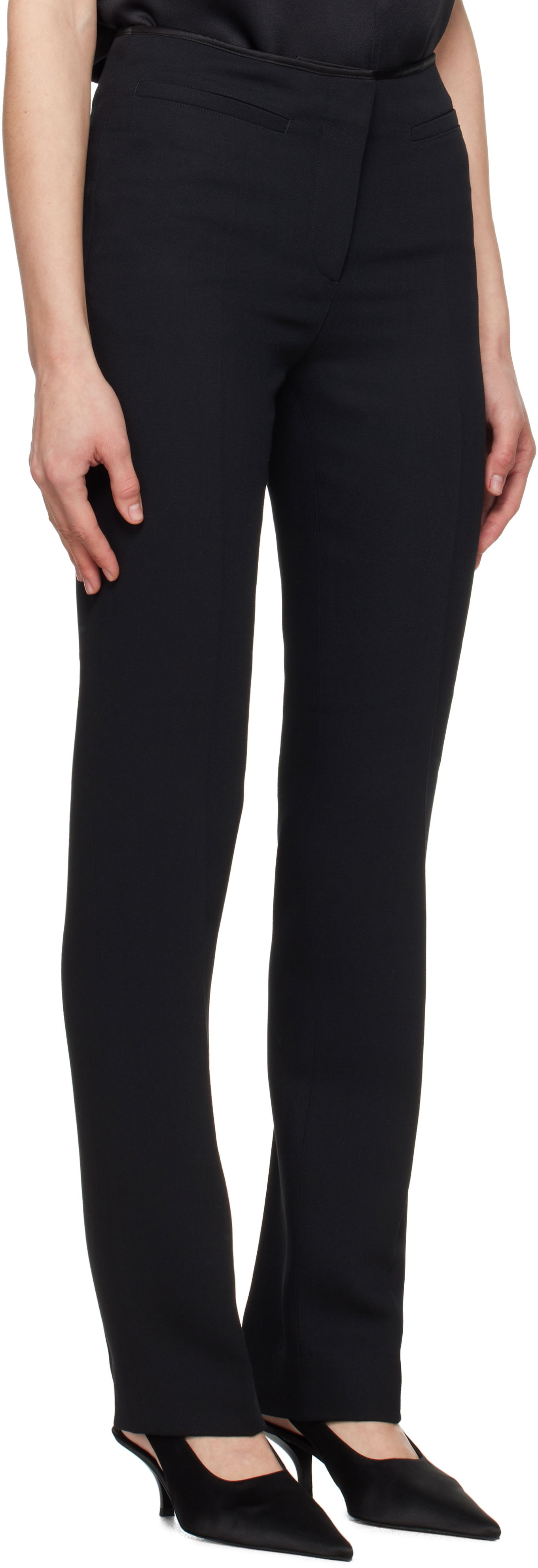 Hlače TOTEME TOTEME Low-Waist Cigarette Trousers Črna | 251-WRB0237-FB0336, 1