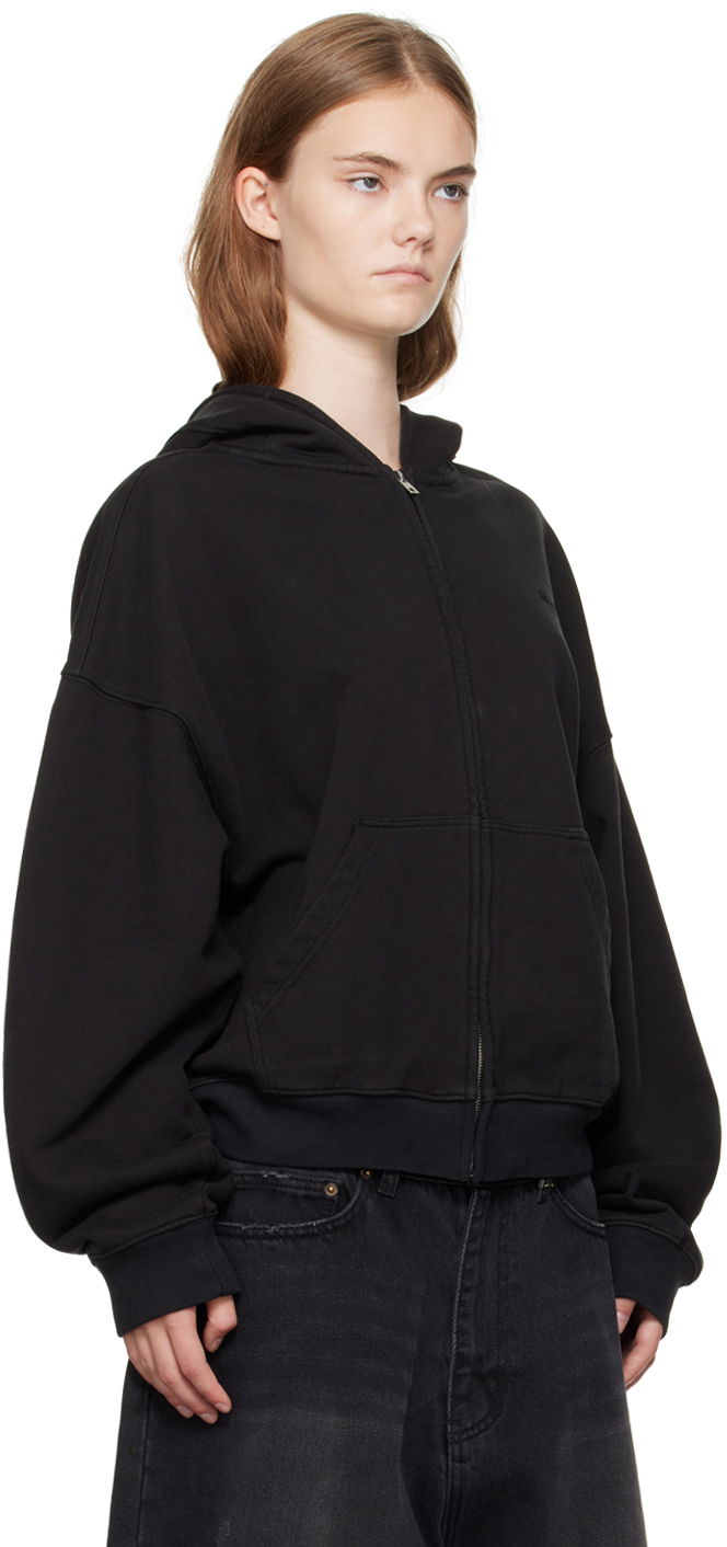 Pulover We11done We11done Cropped Zip-Up Hoodie Črna | WD-TJ2-24-853-U-BK, 1