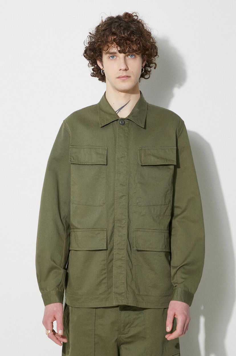 Jakna Universal Works Universal Works MW Fatigue Jacket, Regular Fit Zelena | 166.LIGHT.OLIVE