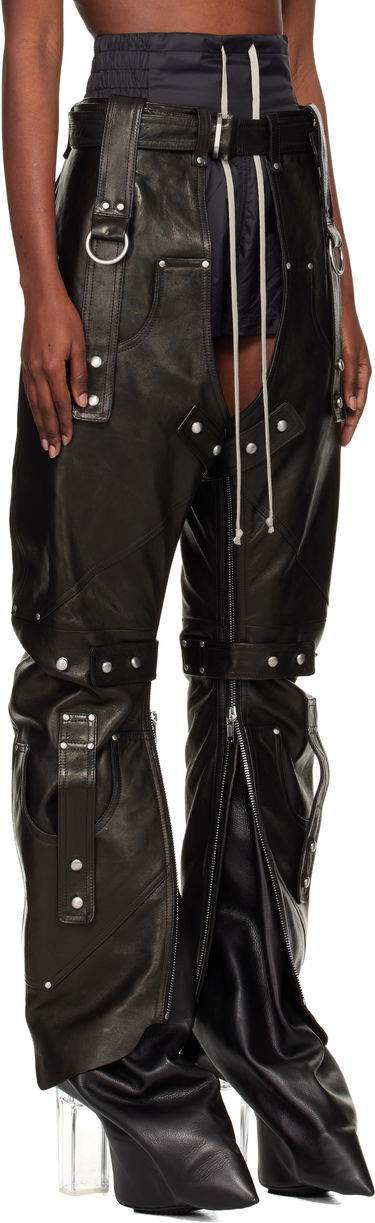 Hlače Rick Owens Concordians Leo Prothmann Edition Chaps Leather Trousers Črna | RO02E4436 LNV, 1
