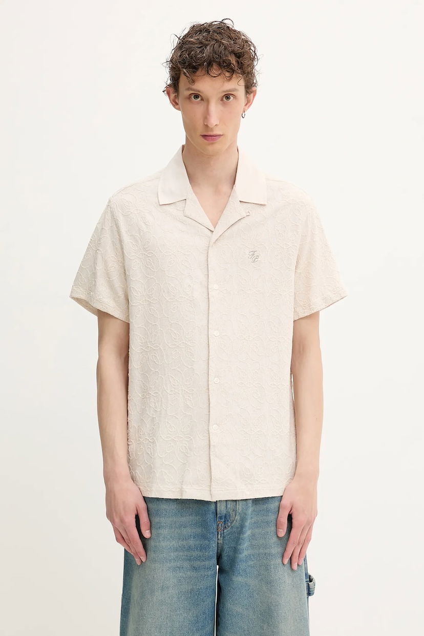 Srajce Filling Pieces Filling Pieces Resort Linen Blend Shirt Bež | 91799809978