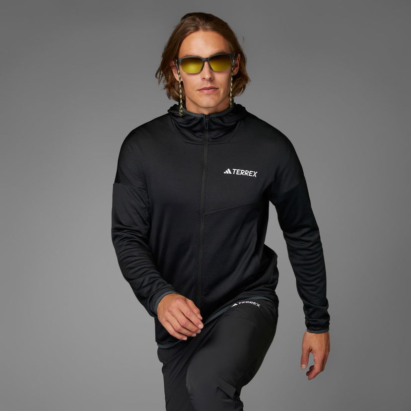 Pulover adidas Performance Terrex Xperior Climawarm Light Fleece Hooded Jacket Črna | JE1346