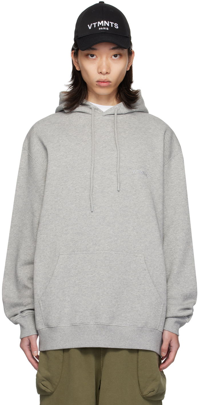 Pulover VETEMENTS VTMNTS Embroidered Hoodie Siva | VL22HD100G