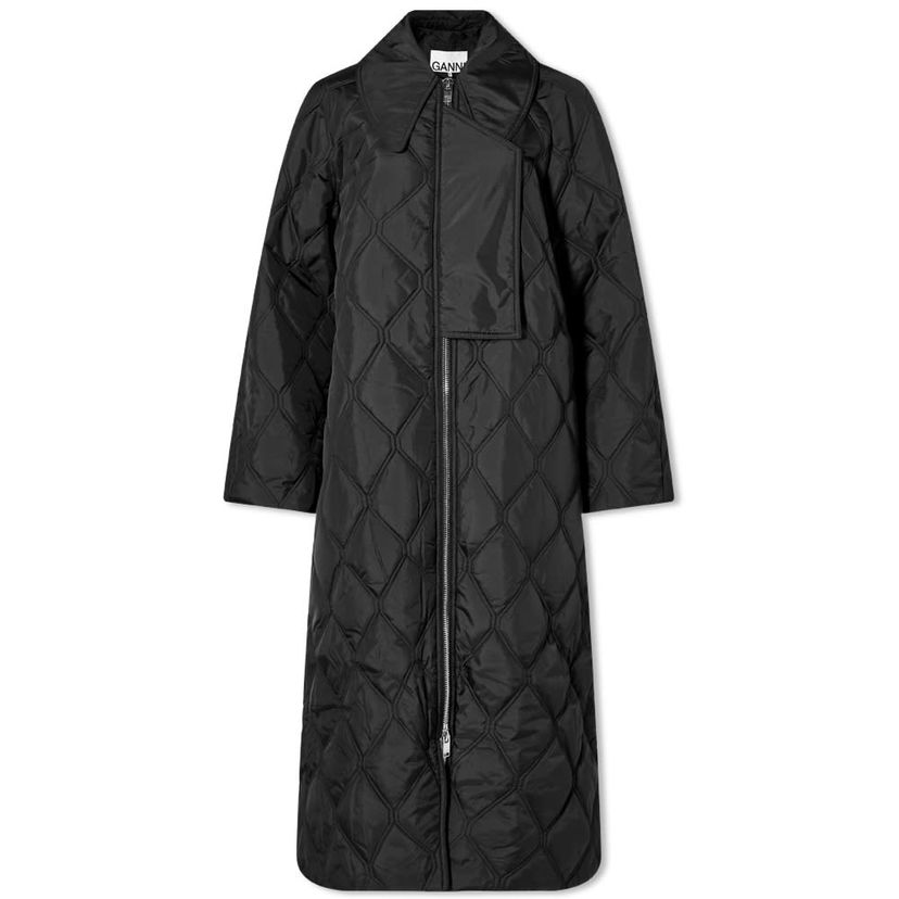 Dežni plašč GANNI GANNI Ripstop Quilted Coat Črna | F7327-099