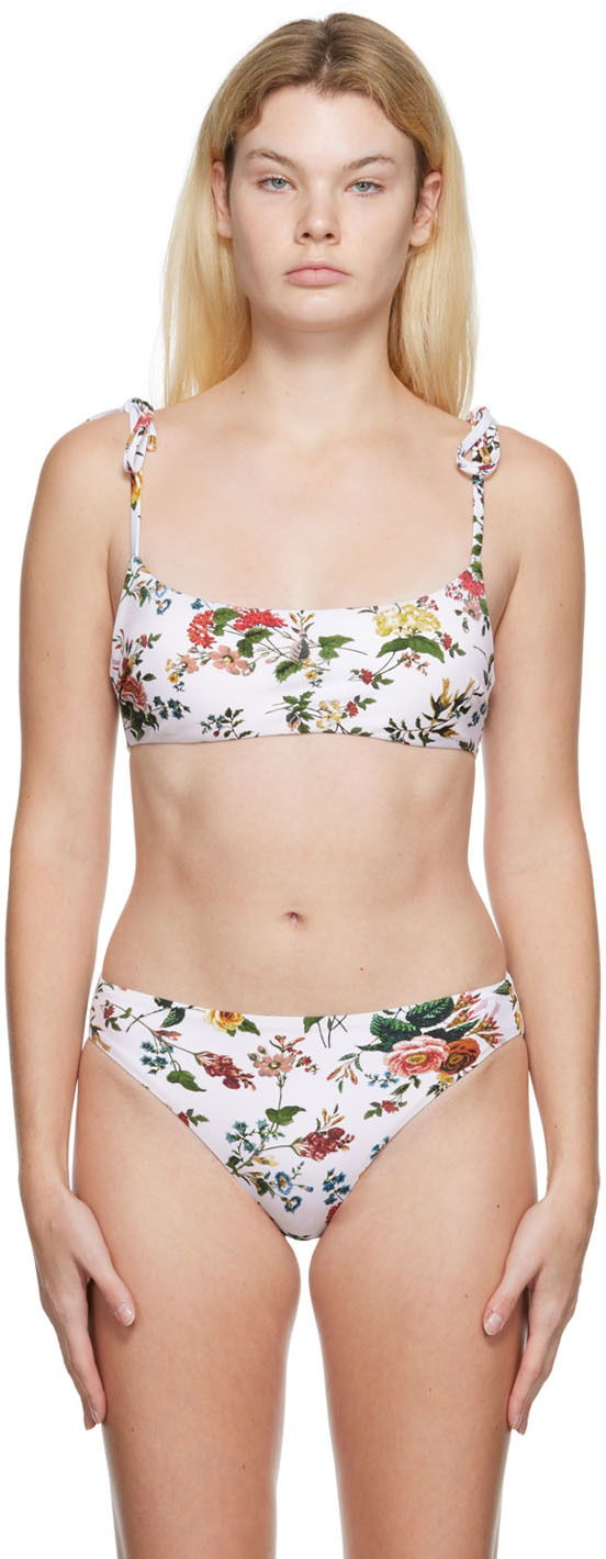 Kopalke Erdem Erdem Thea Floral Print Bikini Top Bela | VC22_3017SWV
