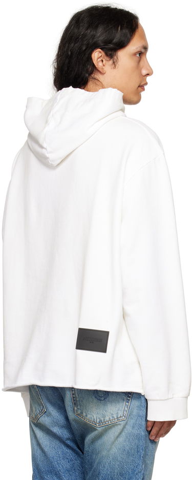 Pulover We11done We11done Distressed Hoodie Bela | WD-TH3-22-716-U-WH, 2
