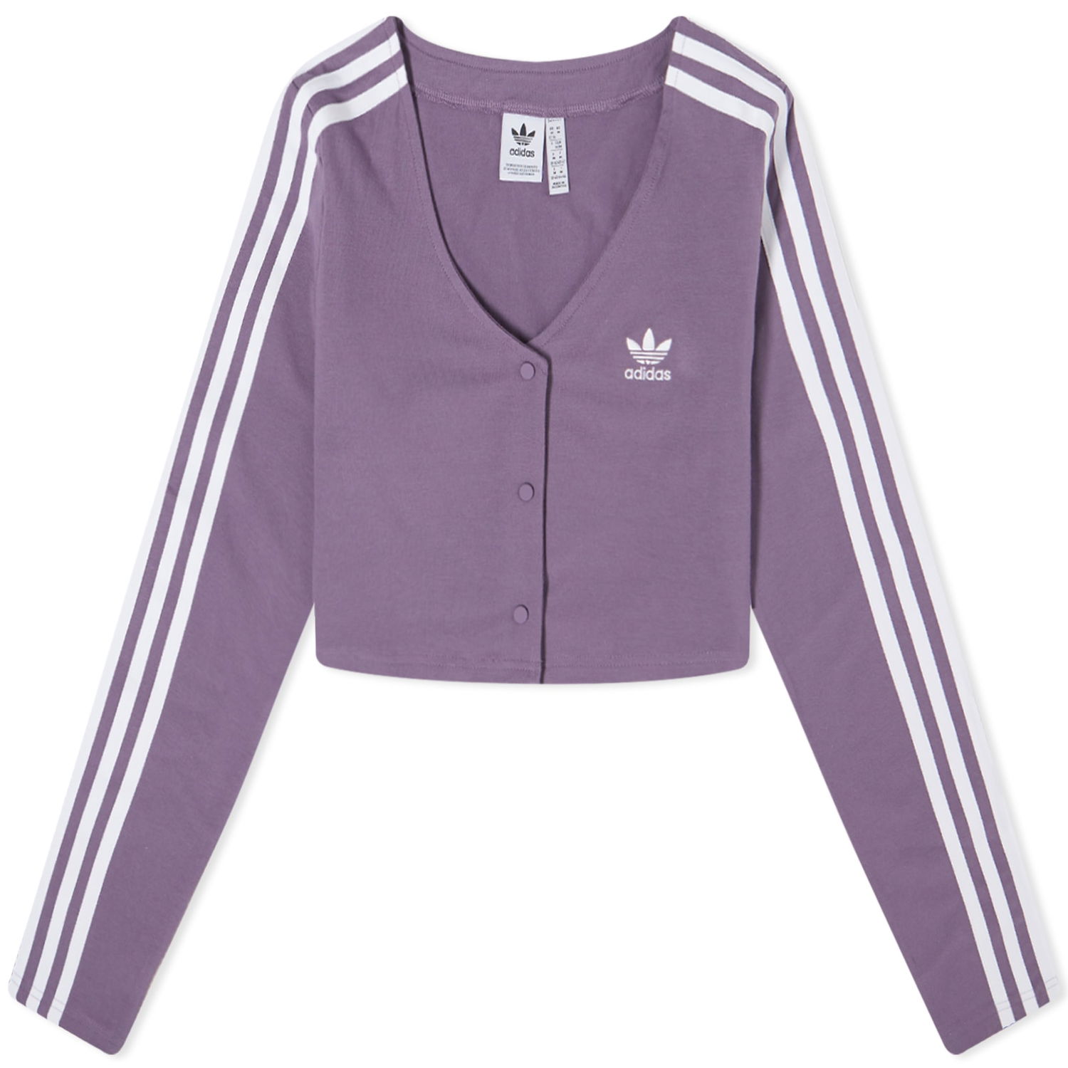Majica adidas Originals Long Sleeve Button Shadow Violet Lila | IK6616, 0
