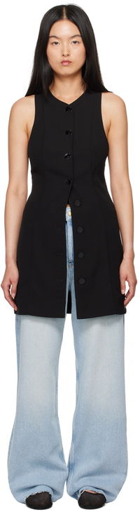 Black Button Minidress