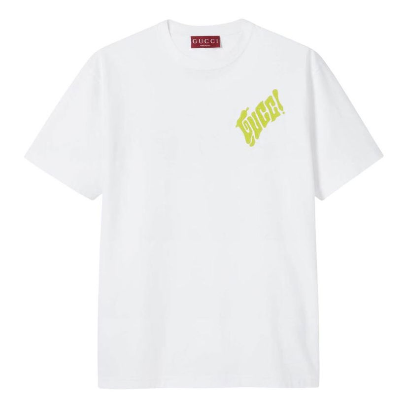 Majica Gucci Gucci Logo Cotton Jersey T-Shirt Bela | 796395-XJHDC-9007