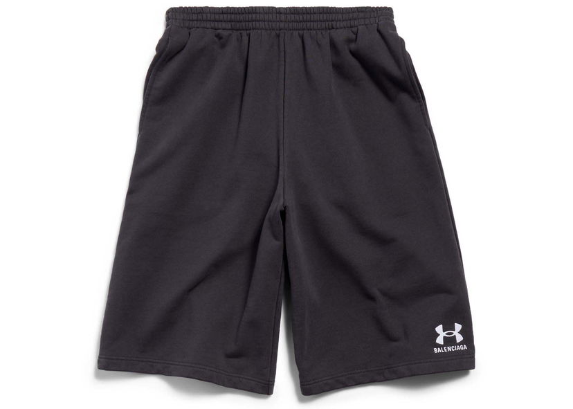 Kratke hlače Balenciaga Under Armour x Large Shorts Black/White Črna | 795261TRVB89034
