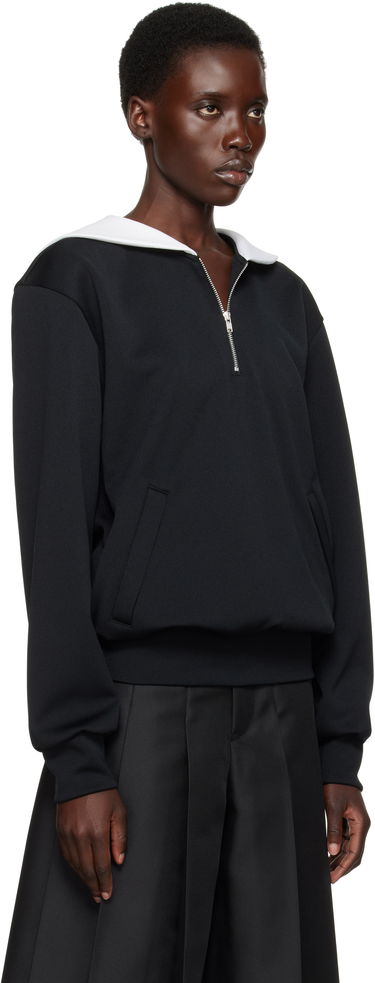 Pulover Comme des Garçons Homme Plus Smooth Thick Quarter Zip Sweatshirt Črna | PO-T032-051, 4