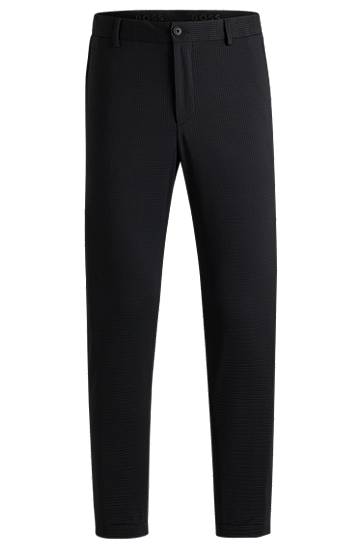 Hlače BOSS Stretch Seersucker Formal Trousers Črna | 50540687