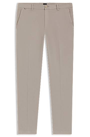 Hlače BOSS Modern-Fit Stretch Cotton Twill Trousers Bež | 50543304
