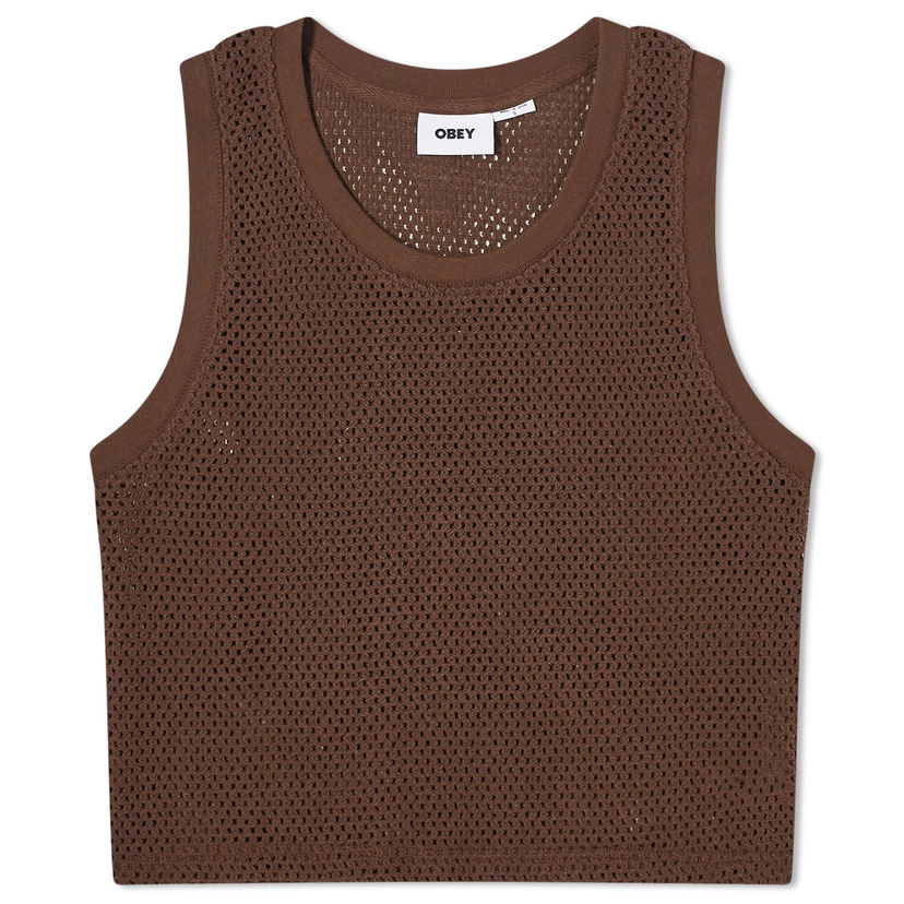 Majica brez rokavov OBEY Hudson Mesh Tank Top Rjava | 234050144-JVA