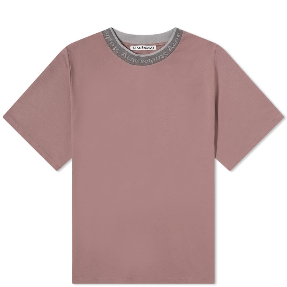 Majica Acne Studios Extorr Reverse Logo Rib Tee Roza | BL0282-ADJ, 0