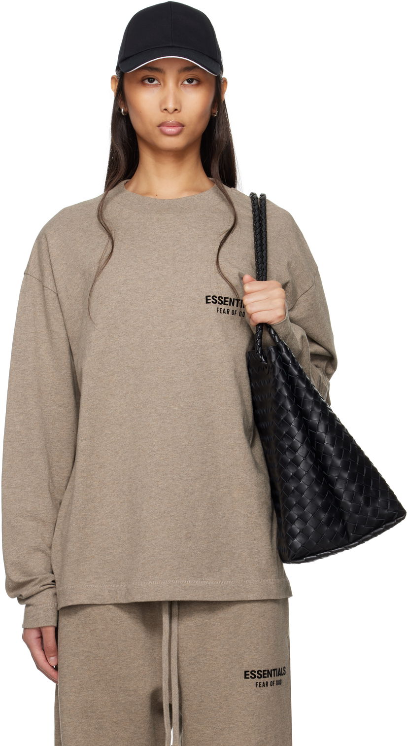 Pulover Fear of God ESSENTIALS Classic Long Sleeve T-Shirt Siva | 125AS254201F