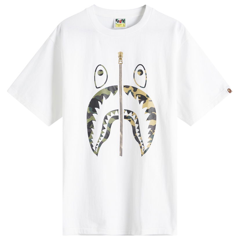 Majica BAPE A Bathing Ape 1st Camo Separate Shark Graphic Tee, Size L Bela | 001TEL301018M-WHT