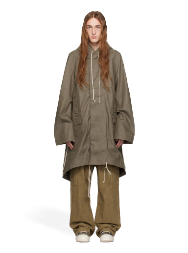 Plašči Rick Owens DRKSHDW Fishtail Coat Bež | DL02C3990 DJP