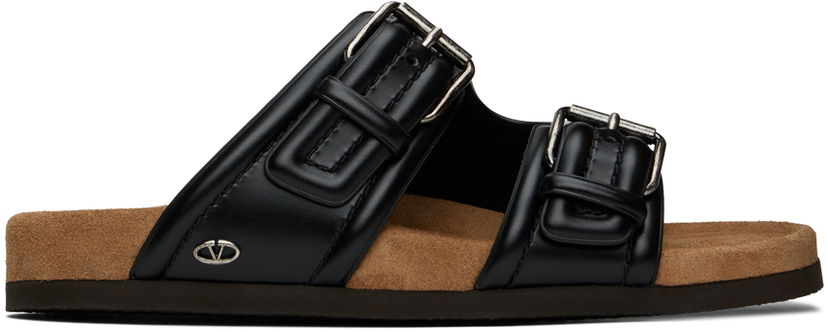 Superge in čevlji Valentino Garavani Black Fussfriend Calfskin Slides Črna | 5Y2S0I07JTB