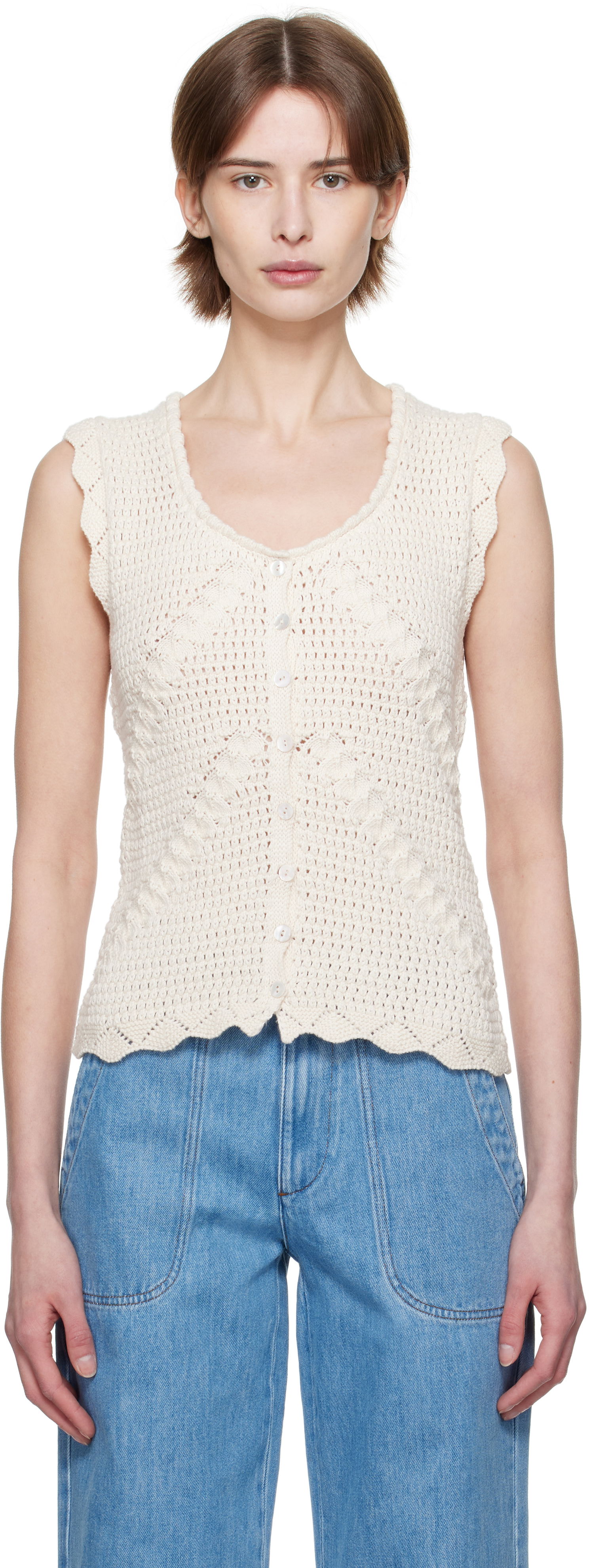 Pleteni pulover A.P.C. A.P.C. Palmyre Knit Top Bela | COHHV-F23418, 0