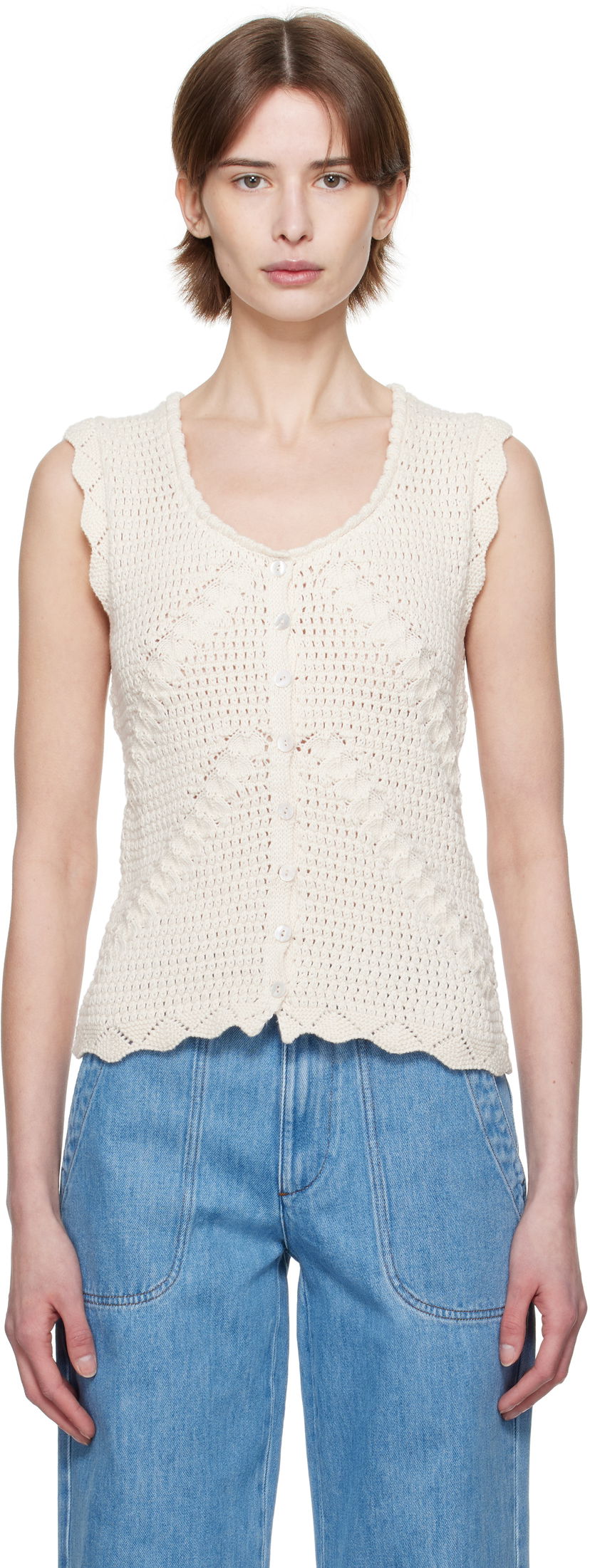 Pleteni pulover A.P.C. A.P.C. Palmyre Knit Top Bela | COHHV-F23418
