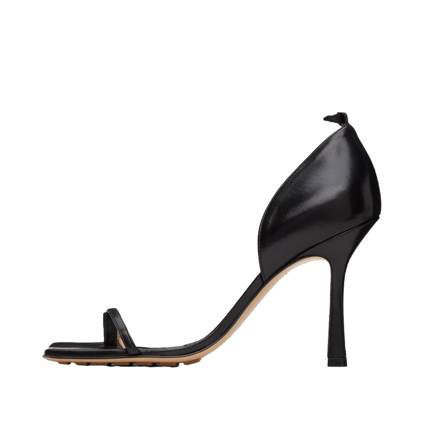 Superge in čevlji Bottega Veneta Stretch Strap Heeled Sandals "Black" Črna | 729742 VBSF0