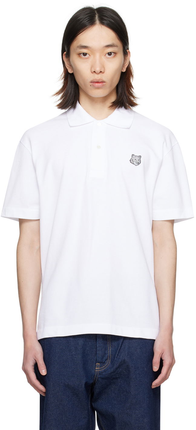Polo majica MAISON KITSUNÉ Bold Fox Head Polo Bela | MM00207KJ7010P100