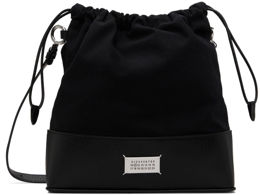Torba za čez ramo Maison Margiela Drawstring Small Backpack Črna | SB2WA0011 P4348