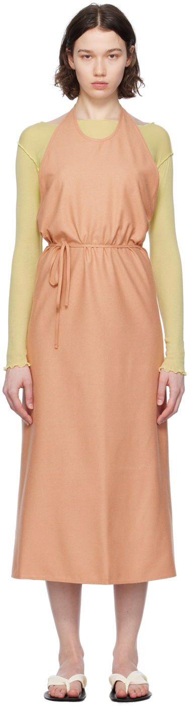 Obleke Baserange Midi Halter Dress with Tie Waist Roza | DRAP-WS-SU24