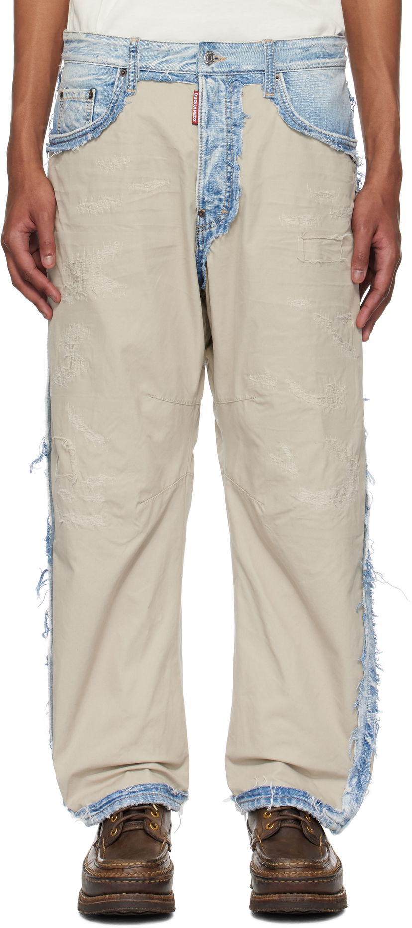Kavbojke DSQUARED2 Dsquared2 Super Ripped Mixed Jeans Modra | S74LB1630_S30309