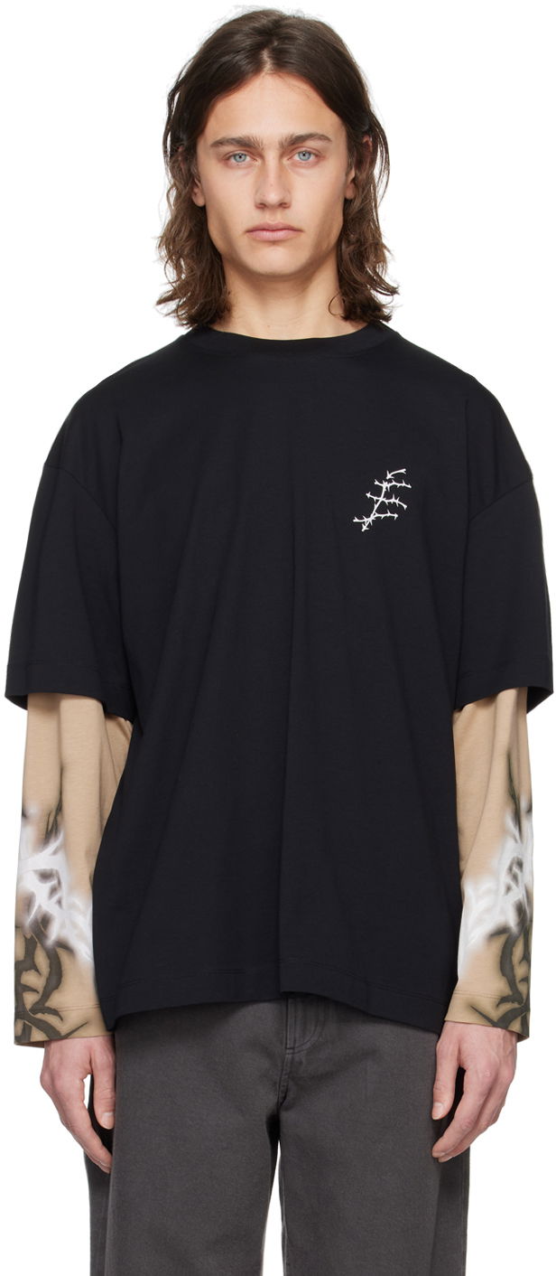 Majica Études Études Thorns Graphic Long Sleeve T-Shirt Črna | E24MM183A00795
