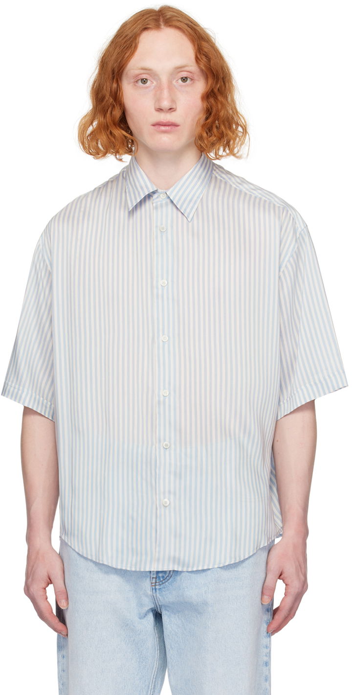 Srajce AMI Paris Boxy-Fit Shirt Modra | HSH226.VI0015